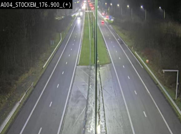 Webcam au-dessus de l'E411 sur la N83 à hauteur de la sortie Stockem. Vue orientée vers Arlon