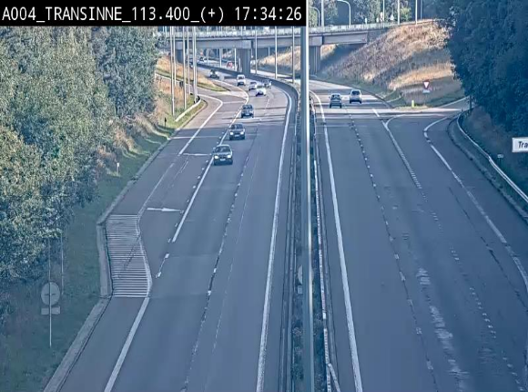 Webcam dans les Ardennes sur l'E411 à hauteur de Transinne. Vue orientée vers le sud de la Belgique
