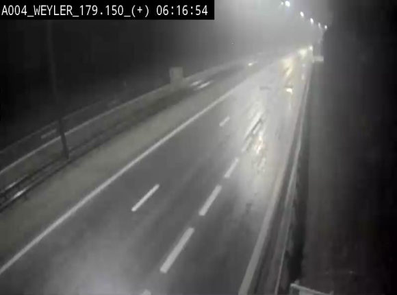 Webcam entre la sortie Arlon et la sortie Weyler sur l'E411. Vue orientée vers Luxembourg