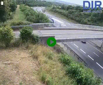 Webcam sur A84 à hauteur de Pont-Farcy, au niveau du pont autoroutier sur la Vire, au sud de Saint-Lô