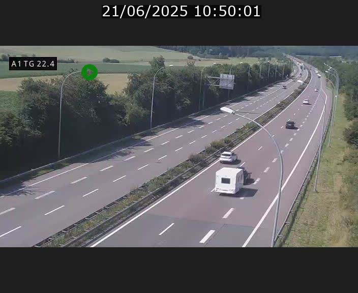 Traffic live webcam Luxembourg Flaxweiler - A1 direction Luxembourg - BK 22.4