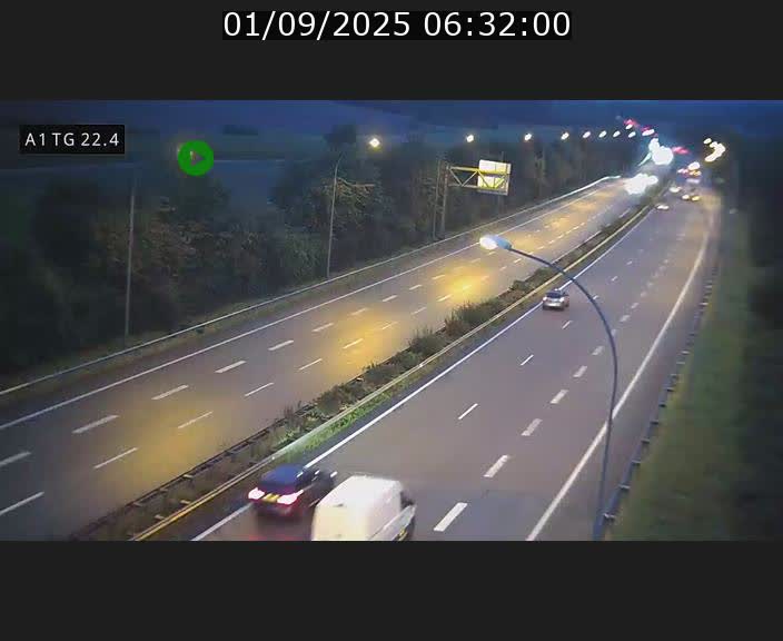 Traffic live webcam Luxembourg Flaxweiler - A1 direction Luxembourg - BK 22.4