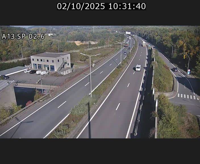 Traffic live webcam Luxembourg Sanem - A13 direction Pétange - BK 2.6