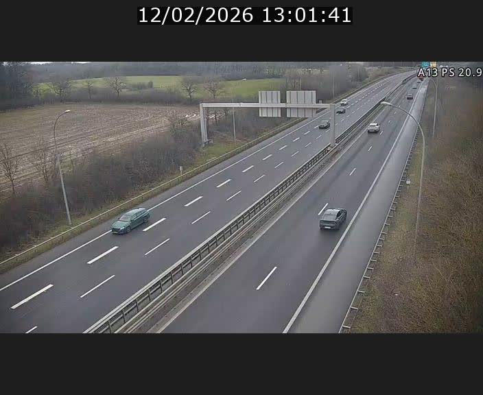 Traffic live webcam Luxembourg Croix de Bettembourg, rond-point d'Hellange - A13 direction Allemagne - BK 20.9
