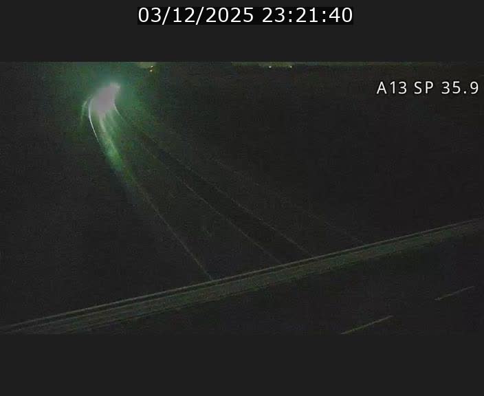 Webcam trafic sur A13 à l'entrée ouest du tunnel Markusbierg à Remerschen. Vue orientée vers Mondorf-les-Bains.