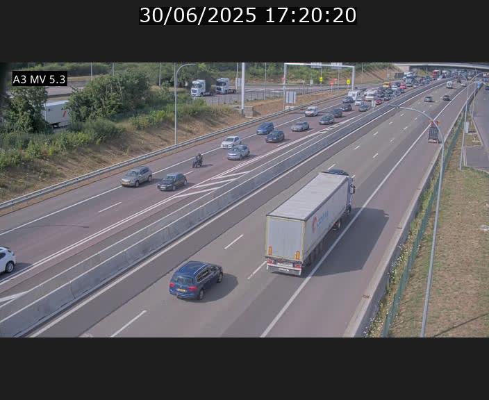 Webcam à l'Aire de Berchem au Luxembourg sur l'A3. Vue orientée vers la France