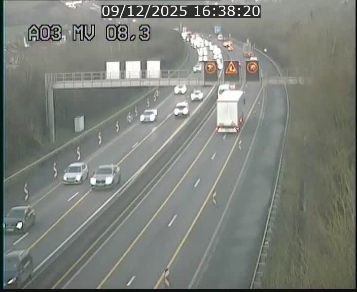 Webcam Autoroute après la Croix de Bettembourg en direction de Luxembourg sur l'A3
