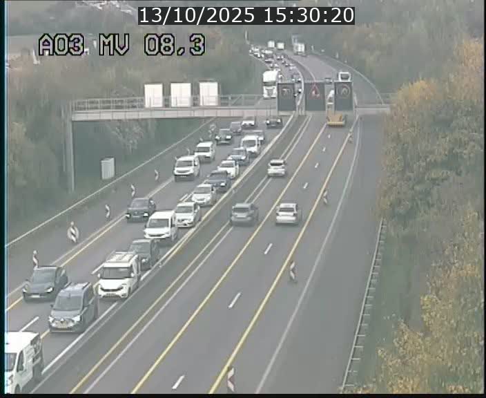 Webcam Autoroute après la Croix de Bettembourg en direction de Luxembourg sur l'A3