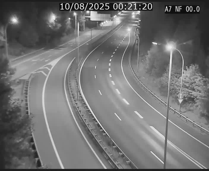 Caméra autoroute Luxembourg A7 - Echangeur A1/A7 Grünewald direction Tunnel Stafelter