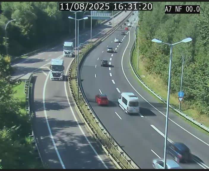 Caméra autoroute Luxembourg A7 - Echangeur A1/A7 Grünewald direction Tunnel Stafelter