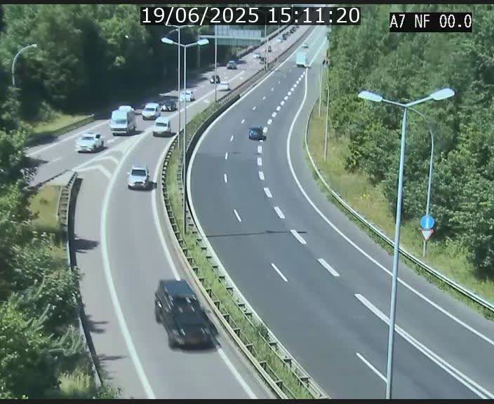 Caméra autoroute Luxembourg A7 - Echangeur A1/A7 Grünewald direction Tunnel Stafelter