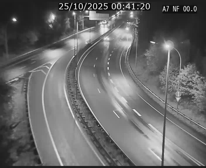 Caméra autoroute Luxembourg A7 - Echangeur A1/A7 Grünewald direction Tunnel Stafelter