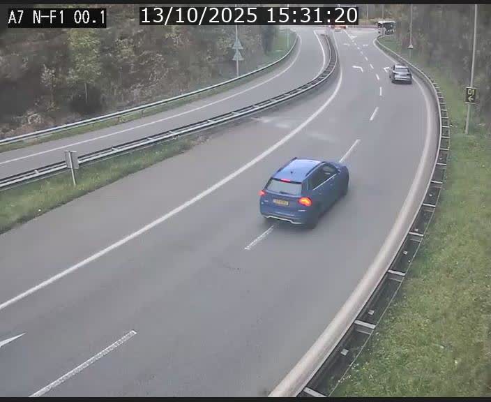 Webcam autoroute Luxembourg A7 située dans la sortie 1 Waldhof, vers la N11, avant le Tunnel Stafelter