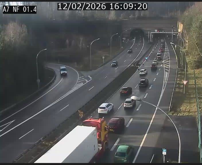 Caméra autoroute Luxembourg A7 - Echangeur Waldhaff - direction Tunnel Stafelter
