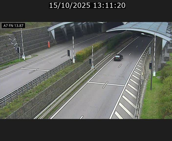 Caméra trafic Luxembourg - A7, Tunnel Gousselerbierg, entrée nord, direction Lorentzweiler