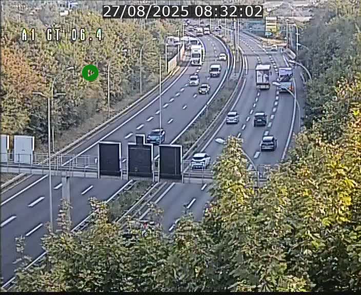 Traffic live webcam Luxembourg Hamm - A1 direction Sandweiler - BK 6.4
