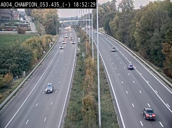 Webcam E411 à Champion, à proximité de Namur. Vue orientée vers Bruxelles
