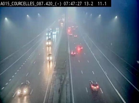 Webcam autoroute Belgique - Viesville - E42 direction Mons - BK 84.35