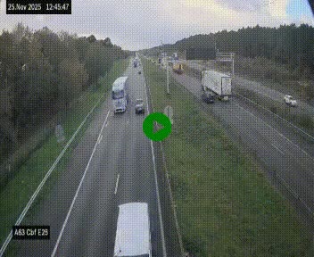 Webcam autoroute A63 en périphérie de Bordeaux au sud-est de la ville, en provenance du bassin d'Arcachon. Vue orientée vers Bordeaux