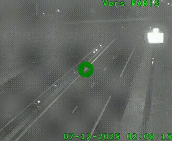 Caméra routière sur l'autoroute A20 au nord de Limoges, à la jonction avec la N520. Vue orientée vers Paris