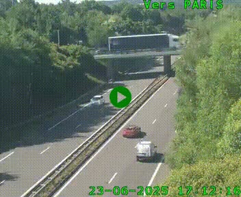 Caméra routière sur l'autoroute A20 au nord de Limoges, à la jonction avec la N520. Vue orientée vers Paris