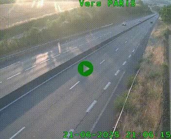 Caméra routière sur l'autoroute A20 à Saint-Hilaire-Bonneval, au sud de Limoges. Vue orientée vers Paris