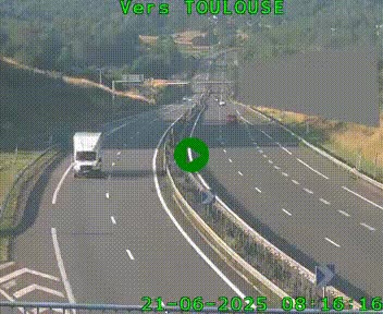 Caméra routière sur l'autoroute A20 à Noailles, en périphérie de Brive-la-Gaillarde. Vue orientée vers Toulouse