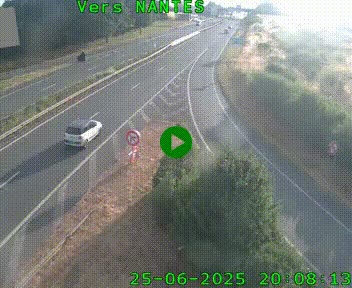 Webcam N147 au nord de Poitiers et à la jonction avec la A10