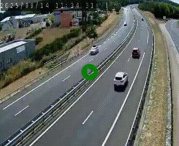 Caméra autoroute A75 à hauteur du col du rocher blanc en direction de Montpellier