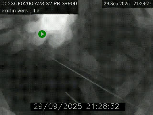 Webcam autoroute A23 à hauteur de Fretin. Vue orientée vers Lille