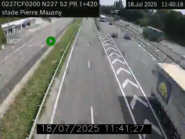 Webcam à hauteur du Stade Pierre Mauroy à Villeneuve d'Ascq sur la N227. Vue orientée vers Mons-en-Baroeul