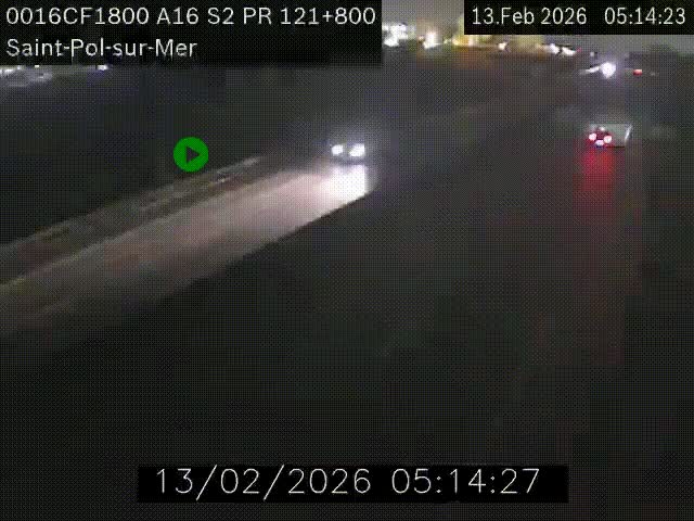 Webcam autoroute A16 à proximité de Dunkerque, à hauteur de la sortie Saint-Pol-sur-Mer. Vue orientée vers Calais