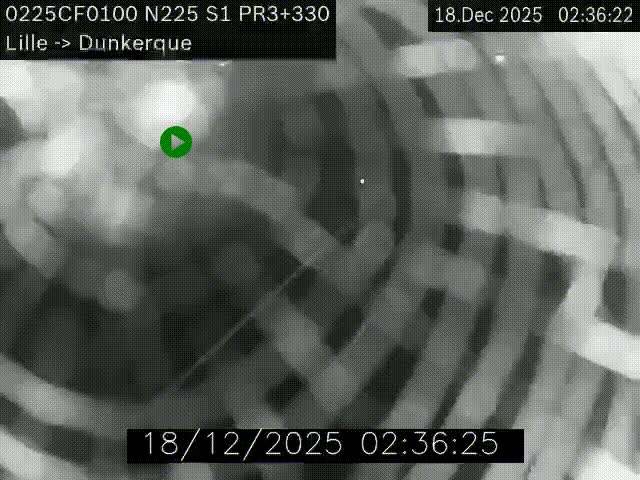 Webcam autoroute A25 (N225) à hauteur de Bergues (Bierne). Vue orientée vers Dunkerque.