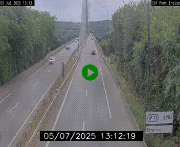Webcam sur la N165 après le Pont de l'Iroise, à l'entrée de Brest