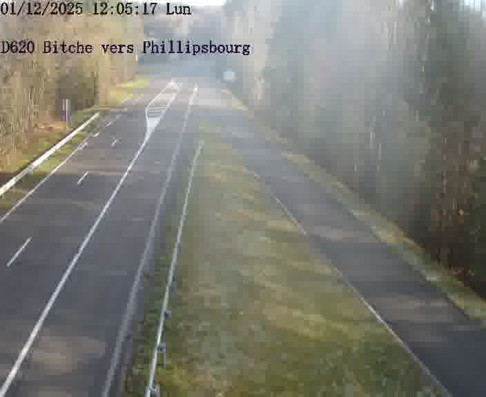 Webcam sur la D620, sur le contournement de Bitche. Vue orientée vers Philippsbourg
