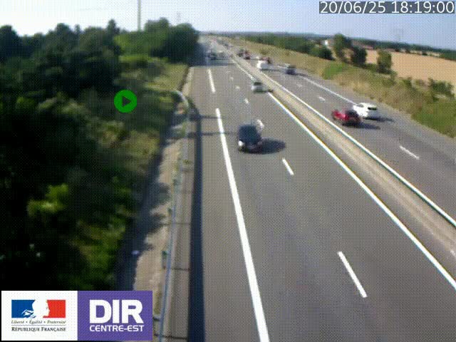 Webcam sur le contournement de Valence, sur la Nationale 7, à la jonction avec la N532, caméra orientée vers Grenoble