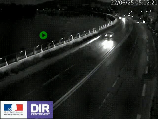 Webcam sur le quai Parjot à Vienne, aux Portes de Lyon, sur la Nationale 7, à la jonction avec le boulevard du Rhône-nord (D1407), caméra orientée vers Lyon