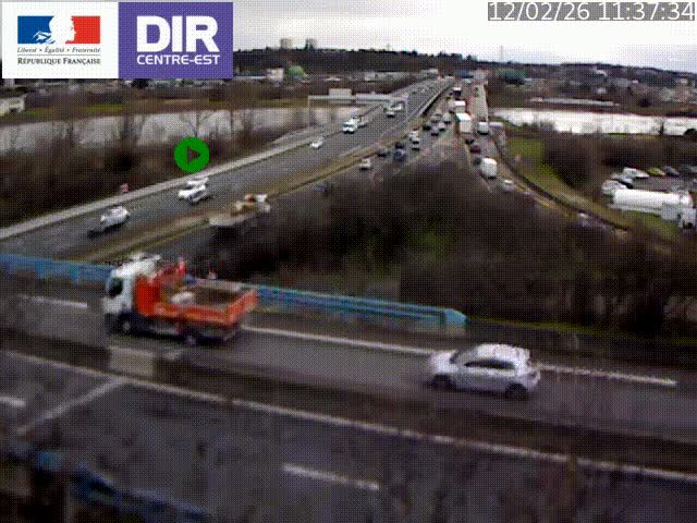 Clone of Caméra de circulation sur A7 à Lyon Perrache vers Marseille, le long du Rhône