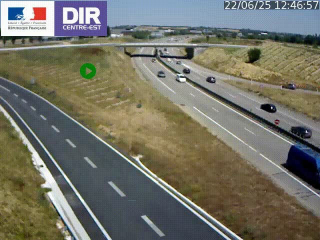 Webcam sur le contournement de Valence, sur la Nationale 7, caméra orientée vers Lyon