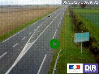 Webcam routière sur la RN7 à hauteur de Toulon-sur-Allier, entre Moulins et Vichy