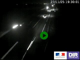 Webcam routière sur la RN7 à hauteur de Toulon-sur-Allier, entre Moulins et Vichy