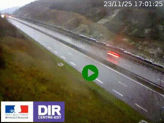 Webcam au niveau du col de Bois Clair à hauteur de Cluny sur la N79. Vue orientée vers Mâcon