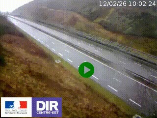 Webcam au niveau du col de Bois Clair à hauteur de Cluny sur la N79. Vue orientée vers Mâcon