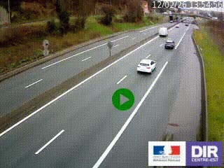 Caméra autoroutière sur l'A47 à hauteur de Givors, a proximité de Lyon. La webcam est orientée vers Lyon