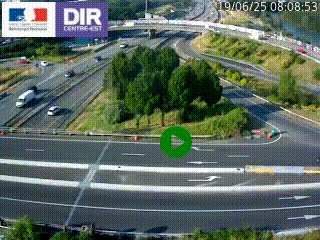 Webcam traffic à Grenoble-sud sur l'autoroute A480. Vue orientée vers l'entrée et la sortie de Grenoble