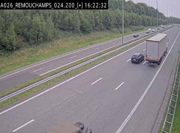 Webcam à hauteur de Spa entre la sortie Remouchamps et la sortie Stavelot. Vue orientée vers les Ardennes