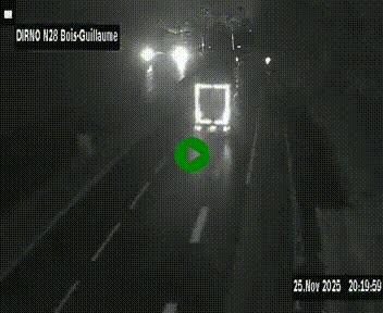 Webcam routière à hauteur de Bois-Guillaume en périphérie de Rouen. Vue orientée vers Rouen