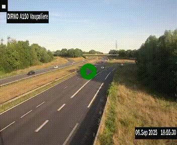 Webcam autoroute A150 à hauteur de La Vaupalière en périphérie de Rouen. Vue orientée vers Rouen