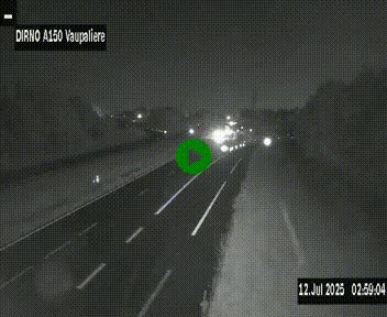 Webcam autoroute A150 à hauteur de La Vaupalière en périphérie de Rouen. Vue orientée vers Rouen