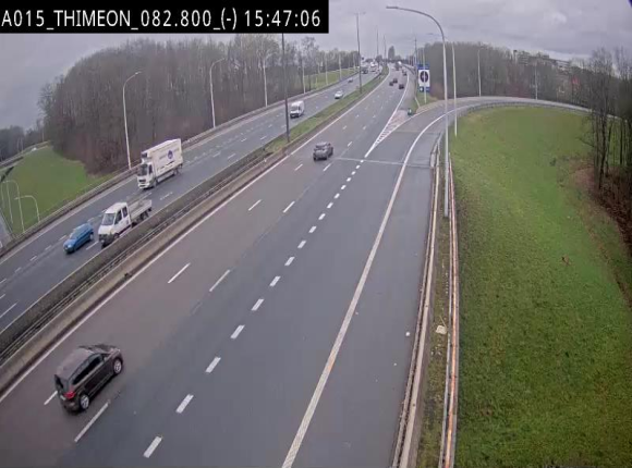 Caméra trafic Belgique - Thiméon - E42, jonction avec A54 (E420) direction La Louvière/Charleroi - BK 82.82